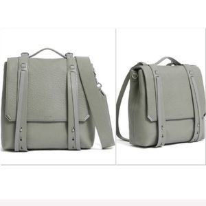 All Saints Vincent blue-gray leather backpack